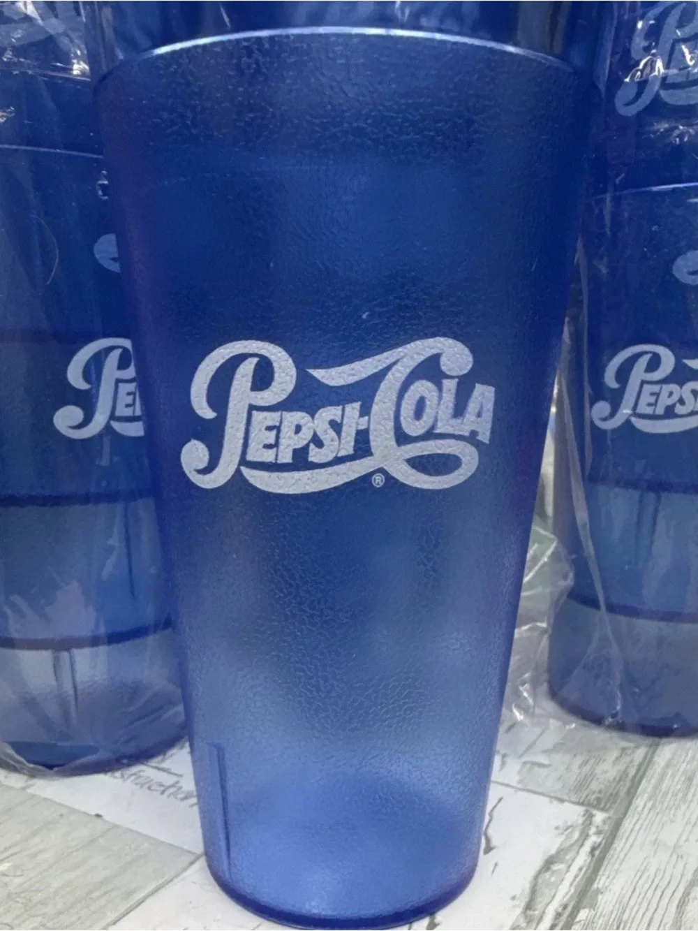 NEW Pepsi Cola Vintage Logo Blue 20oz Tumblers Set Advertising Soda Collectors